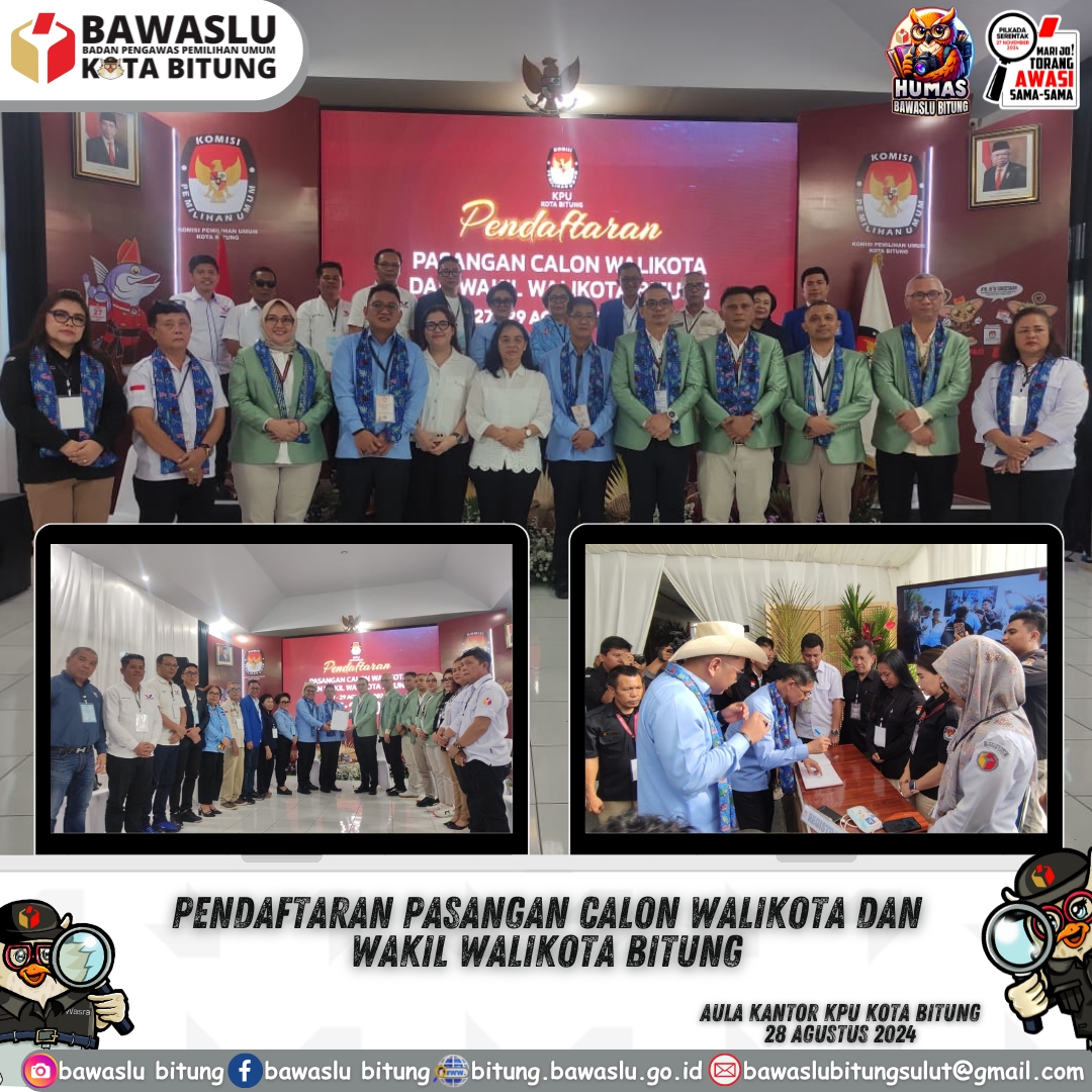 Foto bersama Bawaslu, KPU, Bakal Pasangan Calon dan Partai Pengusung