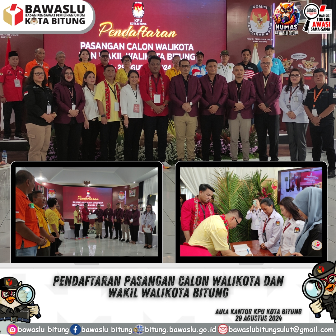 Foto Bersama Bawaslu, KPU, Bakal Pasangan Calon dan Partai Pengusung