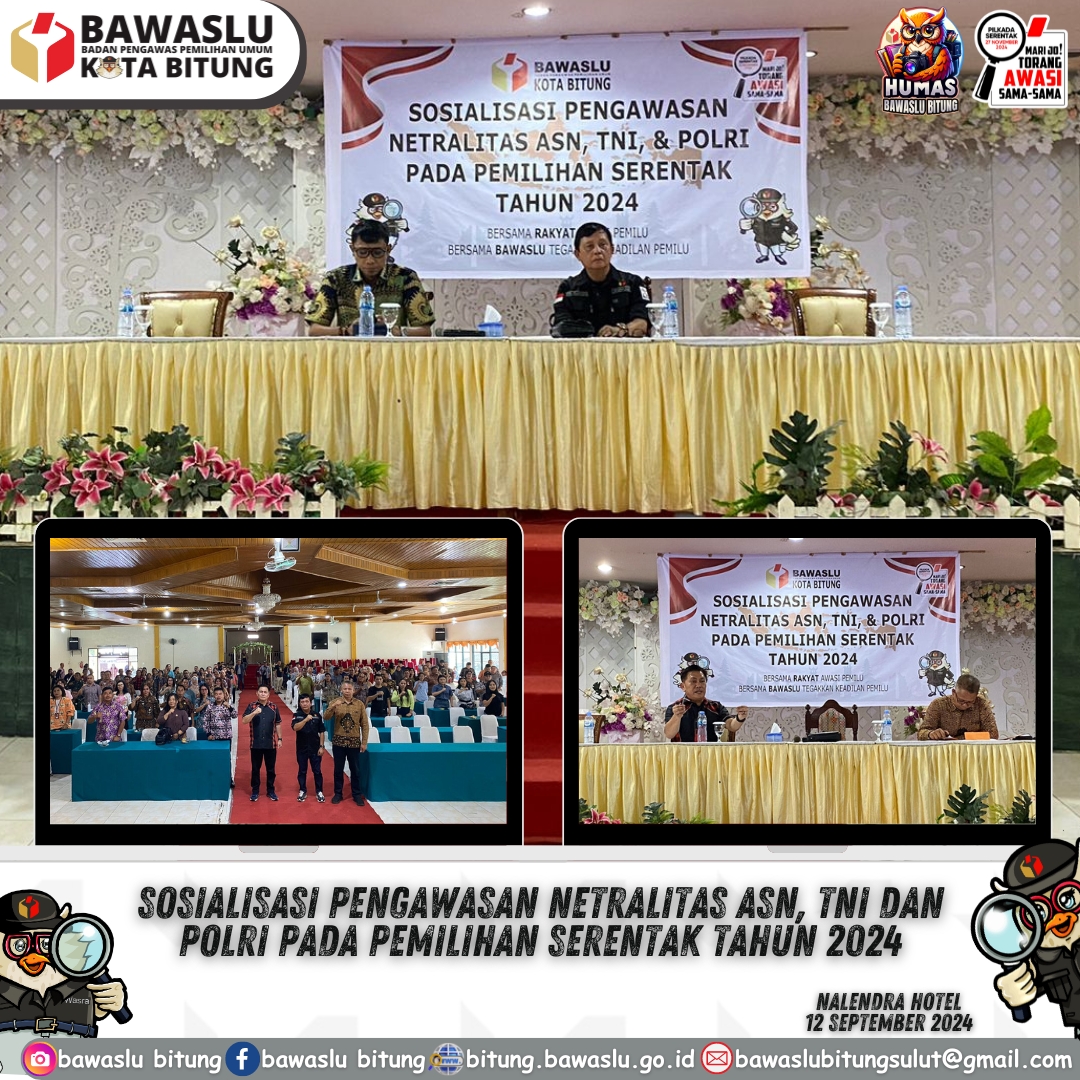 Foto Anggota Bawaslu Provinsi Sulawesi Utara dan Anggota Bawaslu Bitung