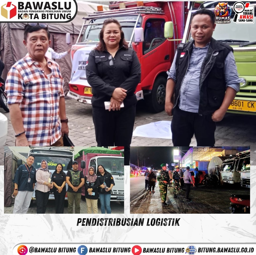 foto Ketua dan Anggota Bawaslu Bitung saat melakukan Pengawasan Distribusi Logistik