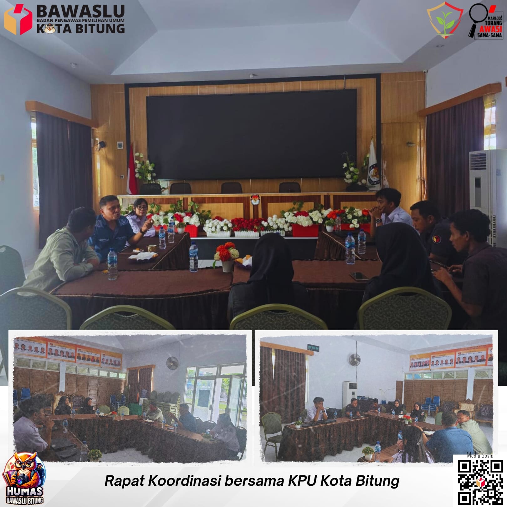 foto bersama anggota Bawaslu dan KPU Bitung