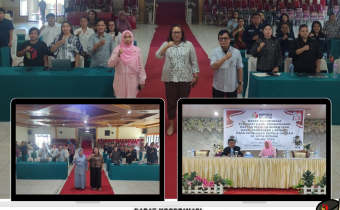 Foto Bersama Ketua Bawaslu Kota Bitung (Deiby A Londok), Anggota Bawaslu Bitung (Iten I Kojongian), Idhli Ramadhiani (Narasumber), Nur Fitry Latief (Narasumber)